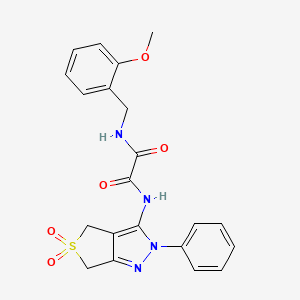 molecular formula C21H20N4O5S B2651171 N1-(5,5-dioxido-2-phenyl-4,6-dihydro-2H-thieno[3,4-c]pyrazol-3-yl)-N2-(2-methoxybenzyl)oxalamide CAS No. 899961-44-5