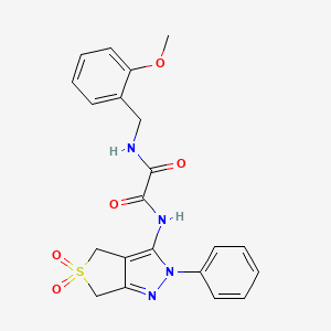 molecular formula C21H20N4O5S B2651171 N-{5,5-dioxo-2-phenyl-2H,4H,6H-5lambda6-thieno[3,4-c]pyrazol-3-yl}-N'-[(2-methoxyphenyl)methyl]ethanediamide CAS No. 899961-44-5