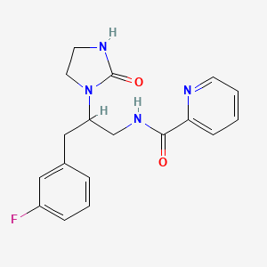 molecular formula C18H19FN4O2 B2651172 N-(3-(3-fluorophenyl)-2-(2-oxoimidazolidin-1-yl)propyl)picolinamide CAS No. 1421468-13-4