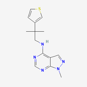 molecular formula C14H17N5S B2651177 1-Methyl-N-(2-methyl-2-thiophen-3-ylpropyl)pyrazolo[3,4-d]pyrimidin-4-amine CAS No. 2380191-57-9