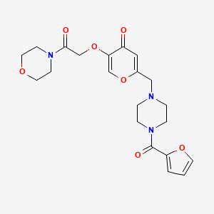 molecular formula C21H25N3O7 B2651179 2-((4-(furan-2-carbonyl)piperazin-1-yl)methyl)-5-(2-morpholino-2-oxoethoxy)-4H-pyran-4-one CAS No. 898440-22-7