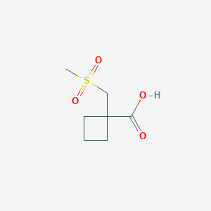 molecular formula C7H12O4S B2651181 1-((Methylsulfonyl)methyl)cyclobutane-1-carboxylic acid CAS No. 1708269-16-2