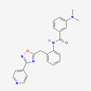 molecular formula C23H21N5O2 B2651184 3-(二甲氨基)-N-(2-((3-(吡啶-4-基)-1,2,4-恶二唑-5-基)甲基)苯基)苯甲酰胺 CAS No. 1705516-83-1