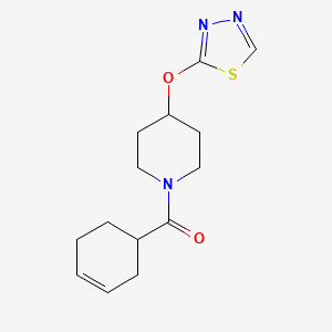 molecular formula C14H19N3O2S B2651193 (4-((1,3,4-噻二唑-2-基)氧)哌啶-1-基)(环己-3-烯-1-基)甲酮 CAS No. 2175979-57-2