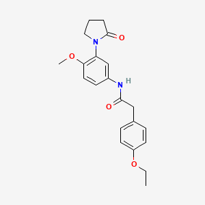 molecular formula C21H24N2O4 B2651199 2-(4-ethoxyphenyl)-N-(4-methoxy-3-(2-oxopyrrolidin-1-yl)phenyl)acetamide CAS No. 941889-98-1