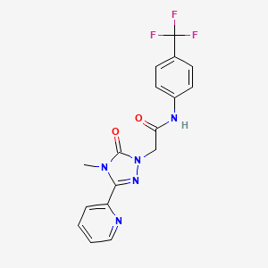 molecular formula C17H14F3N5O2 B2651210 2-(4-methyl-5-oxo-3-(pyridin-2-yl)-4,5-dihydro-1H-1,2,4-triazol-1-yl)-N-(4-(trifluoromethyl)phenyl)acetamide CAS No. 1798524-54-5