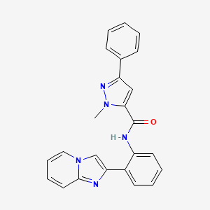 molecular formula C24H19N5O B2651211 N-(2-(imidazo[1,2-a]pyridin-2-yl)phenyl)-1-methyl-3-phenyl-1H-pyrazole-5-carboxamide CAS No. 1797095-30-7