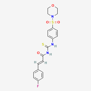 molecular formula C20H20FN3O4S2 B2651225 (2E)-3-(4-fluorophenyl)-N-{[4-(morpholin-4-ylsulfonyl)phenyl]carbamothioyl}prop-2-enamide CAS No. 500201-72-9