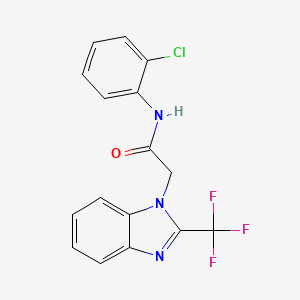 molecular formula C16H11ClF3N3O B2651234 N-(2-chlorophenyl)-2-[2-(trifluoromethyl)-1H-1,3-benzimidazol-1-yl]acetamide CAS No. 478042-57-8