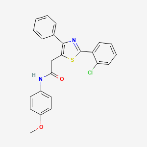 molecular formula C24H19ClN2O2S B2651242 2-[2-(2-chlorophenyl)-4-phenyl-1,3-thiazol-5-yl]-N-(4-methoxyphenyl)acetamide CAS No. 338957-27-0