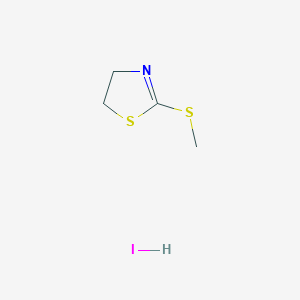 molecular formula C4H8INS2 B2651249 2-Methyl-sulphanyl-4,5-dihydrothiazoline hydroiodide CAS No. 40836-94-0