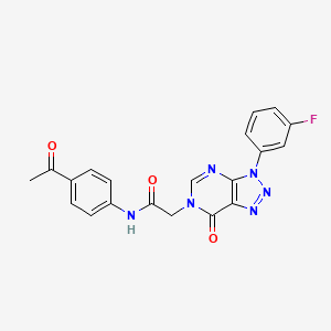 molecular formula C20H15FN6O3 B2651250 N-(4-acetylphenyl)-2-[3-(3-fluorophenyl)-7-oxotriazolo[4,5-d]pyrimidin-6-yl]acetamide CAS No. 893934-91-3