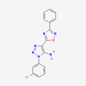 molecular formula C16H11ClN6O B2651254 1-(3-chlorophenyl)-4-(3-phenyl-1,2,4-oxadiazol-5-yl)-1H-1,2,3-triazol-5-amine CAS No. 892759-86-3