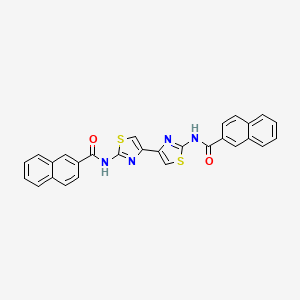 molecular formula C28H18N4O2S2 B2651265 N-[4-[2-(naphthalene-2-carbonylamino)-1,3-thiazol-4-yl]-1,3-thiazol-2-yl]naphthalene-2-carboxamide CAS No. 476627-91-5