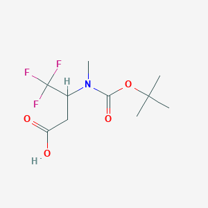 molecular formula C10H16F3NO4 B2651269 4,4,4-三氟-3-[甲基-[(2-甲基丙烷-2-基)氧羰基]氨基]丁酸 CAS No. 2167432-43-9