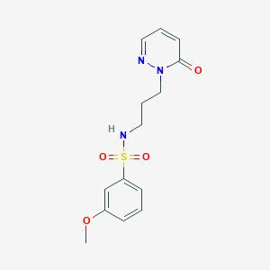 molecular formula C14H17N3O4S B2651270 3-methoxy-N-(3-(6-oxopyridazin-1(6H)-yl)propyl)benzenesulfonamide CAS No. 1211193-92-8