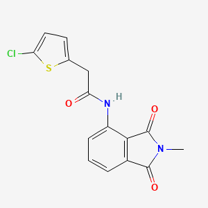 molecular formula C15H11ClN2O3S B2651273 2-(5-chlorothiophen-2-yl)-N-(2-methyl-1,3-dioxoisoindolin-4-yl)acetamide CAS No. 921797-63-9