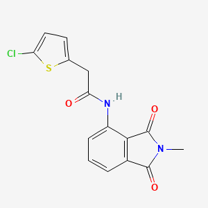 molecular formula C15H11ClN2O3S B2651273 2-(5-氯噻吩-2-基)-N-(2-甲基-1,3-二氧代异吲哚林-4-基)乙酰胺 CAS No. 921797-63-9