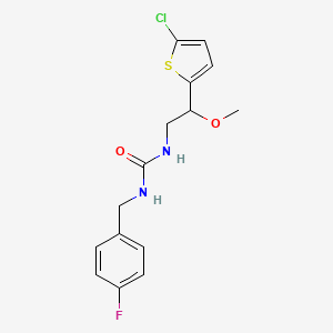 molecular formula C15H16ClFN2O2S B2651279 1-(2-(5-Chlorothiophen-2-yl)-2-methoxyethyl)-3-(4-fluorobenzyl)urea CAS No. 2034530-62-4