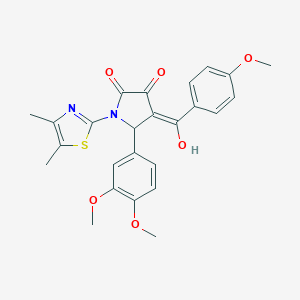 molecular formula C25H24N2O6S B265128 5-(3,4-dimethoxyphenyl)-1-(4,5-dimethyl-1,3-thiazol-2-yl)-3-hydroxy-4-(4-methoxybenzoyl)-1,5-dihydro-2H-pyrrol-2-one 