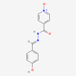 molecular formula C13H11N3O3 B2651285 (E)-4-(2-(4-hydroxybenzylidene)hydrazinecarbonyl)pyridine 1-oxide CAS No. 100728-35-6