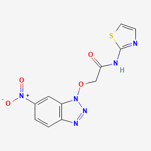 molecular formula C11H8N6O4S B2651301 2-(6-nitrobenzotriazol-1-yl)oxy-N-(1,3-thiazol-2-yl)acetamide CAS No. 313382-15-9