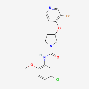 molecular formula C17H17BrClN3O3 B2651305 3-(3-Bromopyridin-4-yl)oxy-N-(5-chloro-2-methoxyphenyl)pyrrolidine-1-carboxamide CAS No. 2380079-51-4