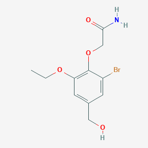 molecular formula C11H14BrNO4 B2651308 2-[2-Bromo-6-ethoxy-4-(hydroxymethyl)phenoxy]acetamide CAS No. 838904-26-0
