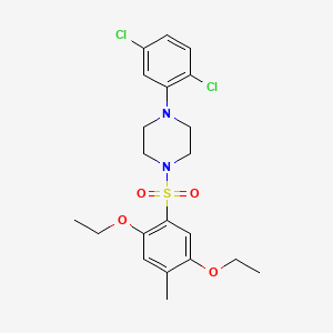 molecular formula C21H26Cl2N2O4S B2651312 1-(2,5-Dichlorophenyl)-4-(2,5-diethoxy-4-methylbenzenesulfonyl)piperazine CAS No. 2361828-28-4