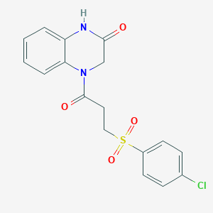 molecular formula C17H15ClN2O4S B2651313 4-[3-(4-氯苯磺酰基)丙酰基]-1,2,3,4-四氢喹喔啉-2-酮 CAS No. 950097-60-6