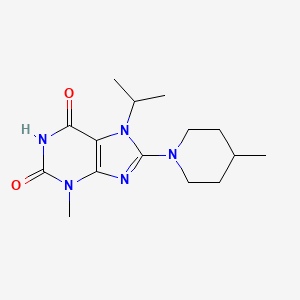 molecular formula C15H23N5O2 B2651317 7-isopropyl-3-methyl-8-(4-methylpiperidin-1-yl)-1H-purine-2,6(3H,7H)-dione CAS No. 919017-89-3