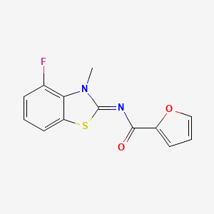molecular formula C13H9FN2O2S B2651323 N-(4-fluoro-3-methyl-1,3-benzothiazol-2-ylidene)furan-2-carboxamide CAS No. 851079-92-0
