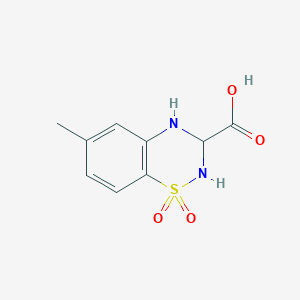 molecular formula C9H10N2O4S B2651324 1,1-diketo-6-methyl-3,4-dihydro-2H-1,2,4-benzothiadiazine-3-carboxylic acid CAS No. 154107-33-2