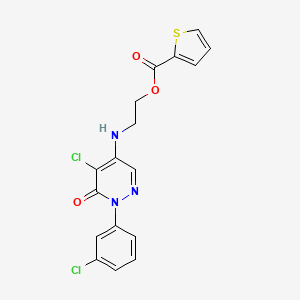 2-((5-Chloro-1-(3-chlorophenyl)-6-oxo-1,6-dihydro-4-pyridazinyl)amino)ethyl 2-thiophenecarboxylate