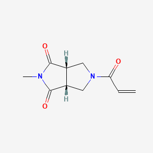 molecular formula C10H12N2O3 B2651339 (3Ar,6aS)-2-methyl-5-prop-2-enoyl-3a,4,6,6a-tetrahydropyrrolo[3,4-c]pyrrole-1,3-dione CAS No. 2223089-23-2