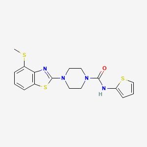 molecular formula C17H18N4OS3 B2651343 4-(4-(甲硫基)苯并[d]噻唑-2-基)-N-(噻吩-2-基)哌嗪-1-甲酰胺 CAS No. 1207054-21-4