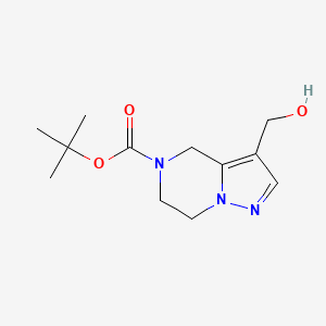 molecular formula C12H19N3O3 B2651347 叔丁基 3-(羟甲基)-6,7-二氢吡唑并[1,5-a]哒嗪-5(4H)-羧酸酯 CAS No. 1251003-82-3