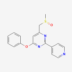 molecular formula C17H15N3O2S B2651348 4-((Methylsulfinyl)methyl)-6-phenoxy-2-(4-pyridinyl)pyrimidine CAS No. 477711-30-1