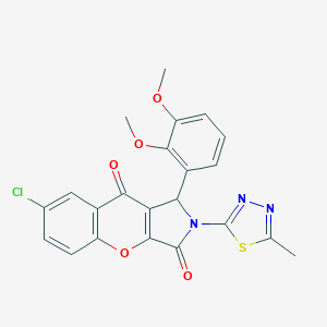 molecular formula C22H16ClN3O5S B265135 7-Chloro-1-(2,3-dimethoxyphenyl)-2-(5-methyl-1,3,4-thiadiazol-2-yl)-1,2-dihydrochromeno[2,3-c]pyrrole-3,9-dione 