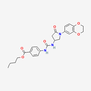 Butyl 4-(3-(1-(2,3-dihydrobenzo[b][1,4]dioxin-6-yl)-5-oxopyrrolidin-3-yl)ureido)benzoate