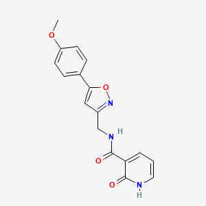 molecular formula C17H15N3O4 B2651361 N-((5-(4-methoxyphenyl)isoxazol-3-yl)methyl)-2-oxo-1,2-dihydropyridine-3-carboxamide CAS No. 1211126-18-9