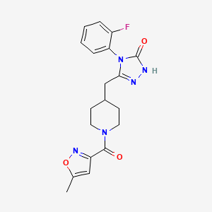 4-(2-fluorophenyl)-3-((1-(5-methylisoxazole-3-carbonyl)piperidin-4-yl)methyl)-1H-1,2,4-triazol-5(4H)-one