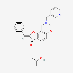 molecular formula C26H26N2O4 B2651364 （4Z）-4-(苯甲亚甲基）-12-[(吡啶-3-基)甲基]-3,10-二氧杂-12-氮杂三环[7.4.0.0^{2,6}]十三-1,6,8-三烯-5-酮；丙-2-醇 CAS No. 1351664-48-6