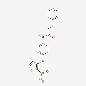 molecular formula C20H17NO4S B2651370 3-{4-[(3-苯基丙酰氨基)苯氧基]-2-噻吩甲酸 CAS No. 900015-25-0