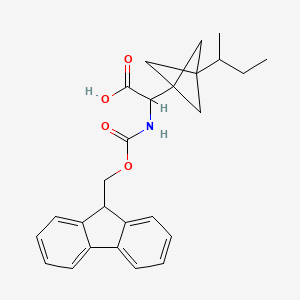 molecular formula C26H29NO4 B2651384 2-(3-Butan-2-yl-1-bicyclo[1.1.1]pentanyl)-2-(9H-fluoren-9-ylmethoxycarbonylamino)acetic acid CAS No. 2287263-14-1