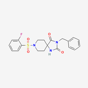 molecular formula C20H20FN3O4S B2651387 3-Benzyl-8-((2-fluorophenyl)sulfonyl)-1,3,8-triazaspiro[4.5]decane-2,4-dione CAS No. 941880-75-7