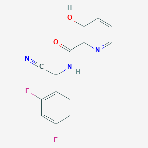 B2651388 N-[Cyano-(2,4-difluorophenyl)methyl]-3-hydroxypyridine-2-carboxamide CAS No. 1645358-36-6