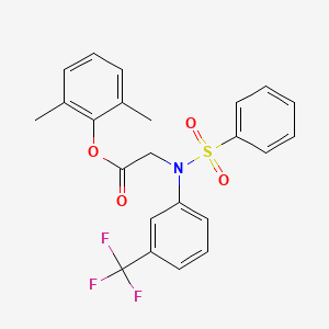 molecular formula C23H20F3NO4S B2651390 2,6-二甲基苯基 2-[(苯磺酰基)-3-(三氟甲基)苯胺基]乙酸酯 CAS No. 343373-95-5