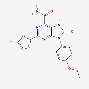 molecular formula C19H17N5O4 B2651395 9-(4-ethoxyphenyl)-2-(5-methylfuran-2-yl)-8-oxo-7H-purine-6-carboxamide CAS No. 898442-57-4