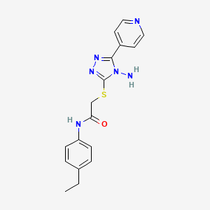 molecular formula C17H18N6OS B2651396 2-{[4-amino-5-(pyridin-4-yl)-4H-1,2,4-triazol-3-yl]sulfanyl}-N-(4-ethylphenyl)acetamide CAS No. 880801-62-7